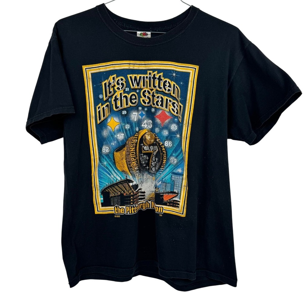 Pittsburgh Steelers‎ 2011 Championship Graphic T-Shirt 42" Chest Cotton Size M/L